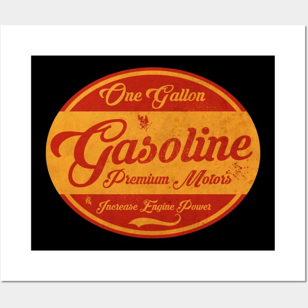 Vintage Gasoline Sign Wall Art by CTShirts